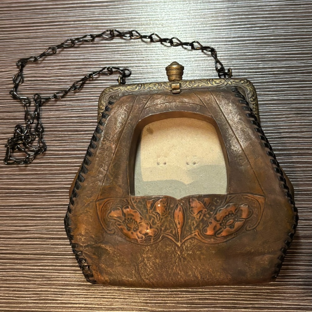 Wooden Picture Frame of Antique Women's Bag